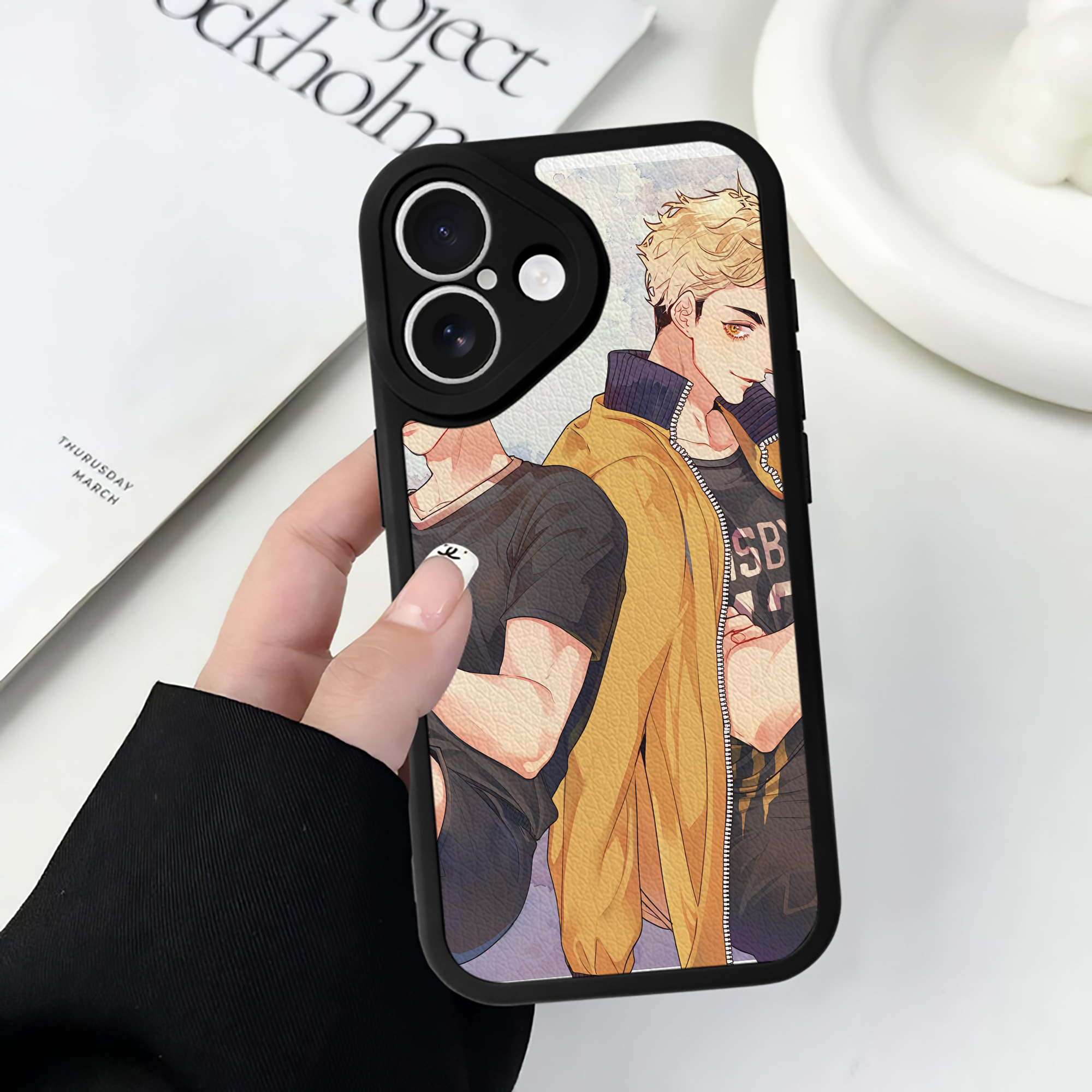（画像用） ハイキュー!! Haikyu!! 【iPhone 16シリーズ対応】シリコンスマホケース（レザー調） 材質：シリコン